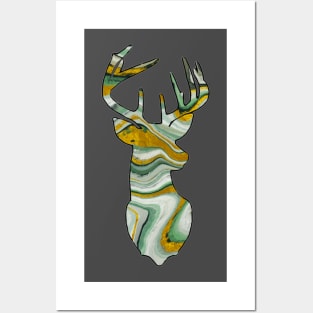 Green Geode gemstone deer - Wiccan Posters and Art